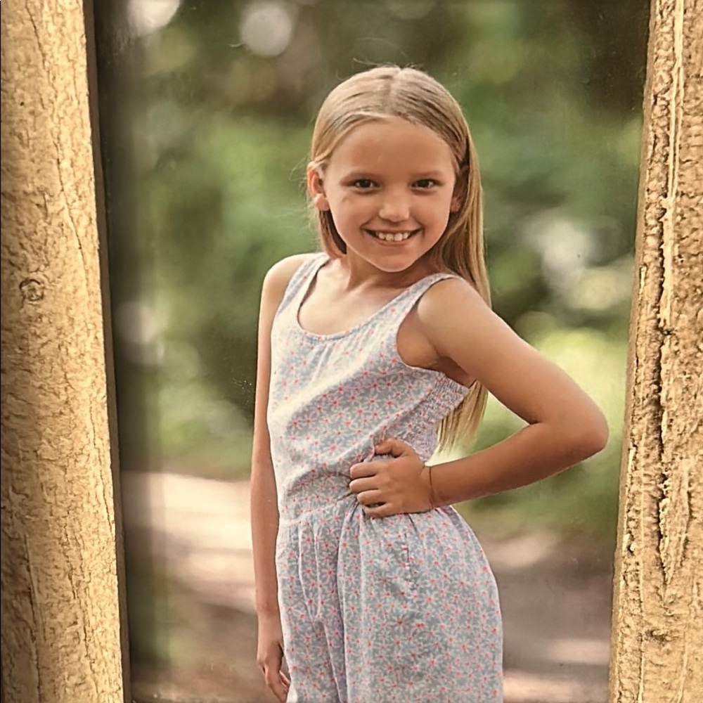Cat & Jack Floral Girls Jumpsuit with Peek-a-boo Back Detail Girls Sz L (10-12)